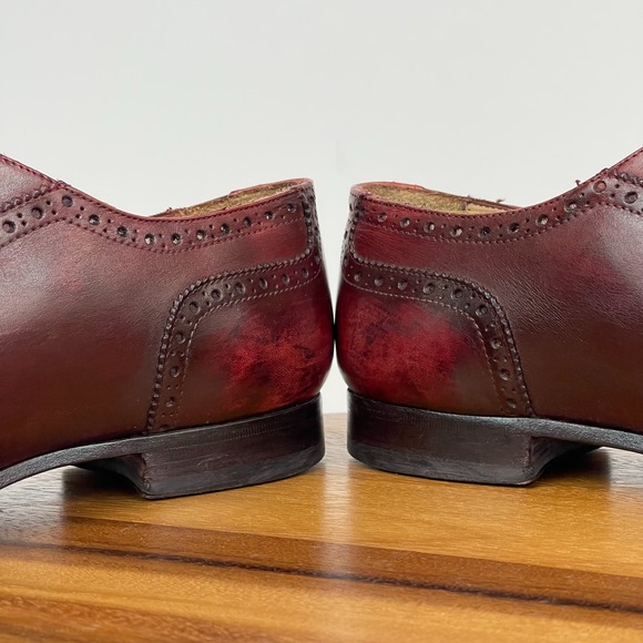 Mens Paul Smith Henry Burgundy Leather Brogue Cap Toe Dress Shoes Size UK 8 US 9 - Picture 8 of 16